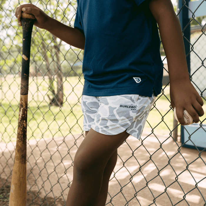 Youth Mesh Training Shorts - White Camo