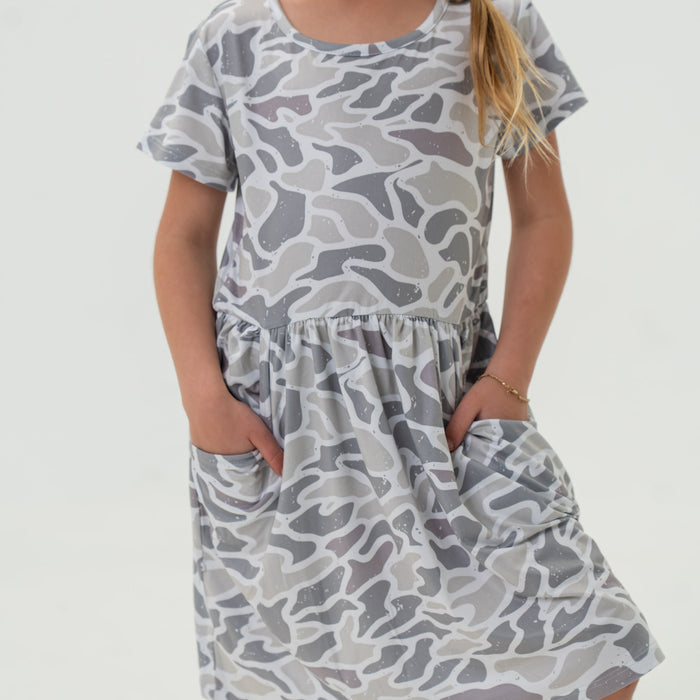 Youth Moxie Dress - White Camo