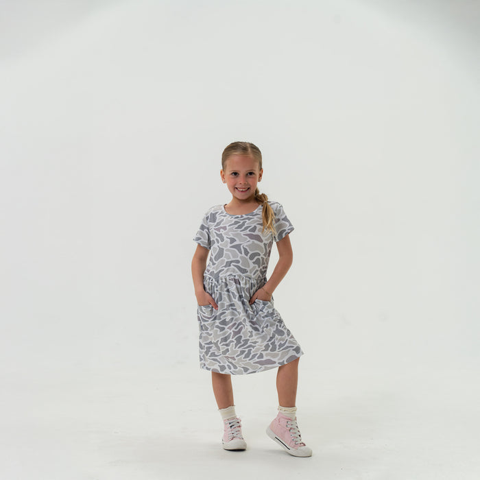 Youth Moxie Dress - White Camo