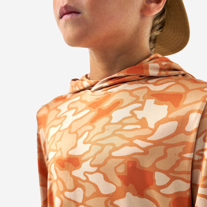 Youth Performance Hoodie - Orange Texas Camo