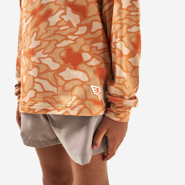 Youth Performance Hoodie - Orange Texas Camo