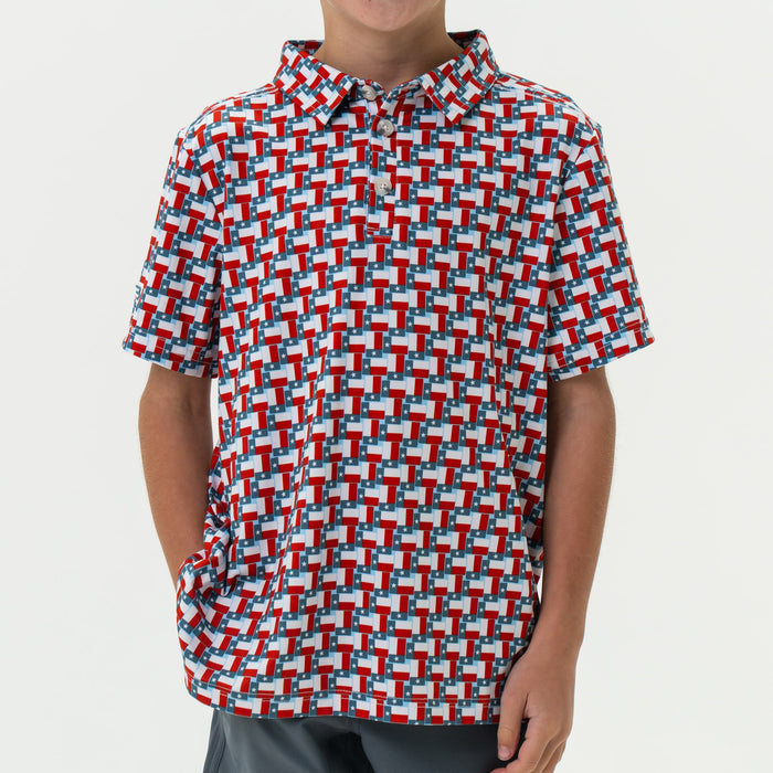 Youth Performance Polo - Texas Flag