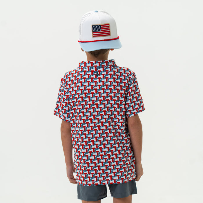 Youth Performance Polo - Texas Flag