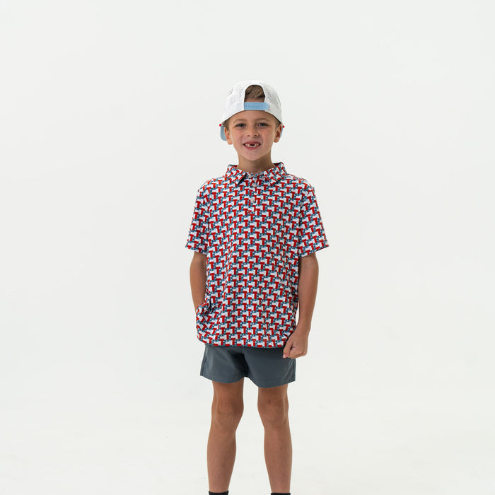 Youth Performance Polo - Texas Flag