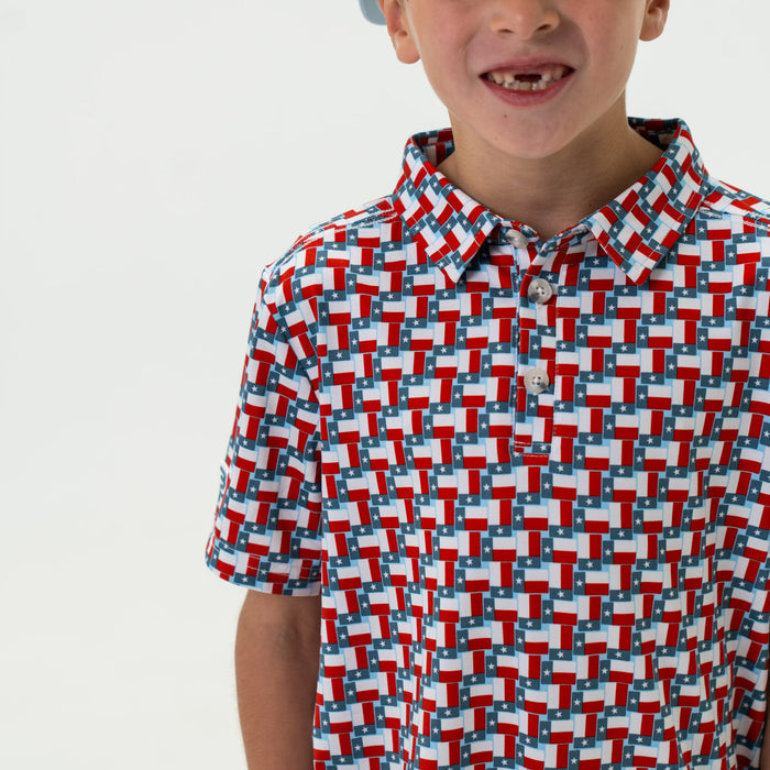 Youth Performance Polo - Texas Flag