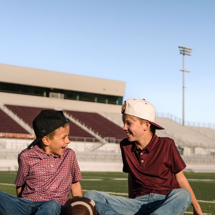 Youth Performance Polo - Vintage Helmets - Maroon