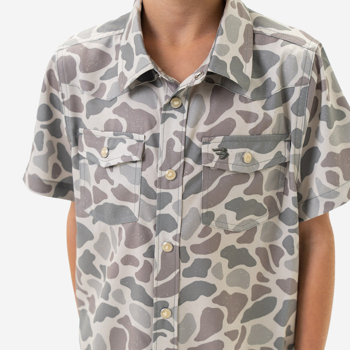 Youth Performance Western Shirt - Classic Deer Camo