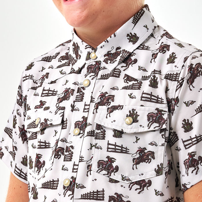 Youth Performance Western Shirt - Cowboy Country