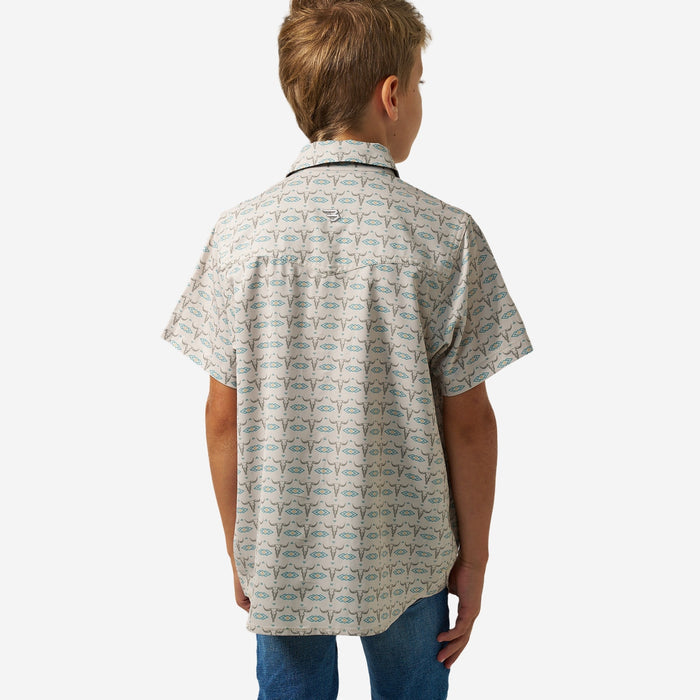 Youth Performance Western Shirt - Skull Rancher