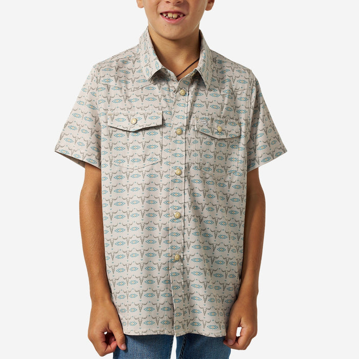 Youth Performance Western Shirt - Skull Rancher