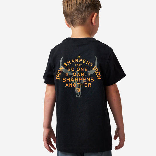 Youth Short Sleeve Tee - Proverbs 27:17 - Black