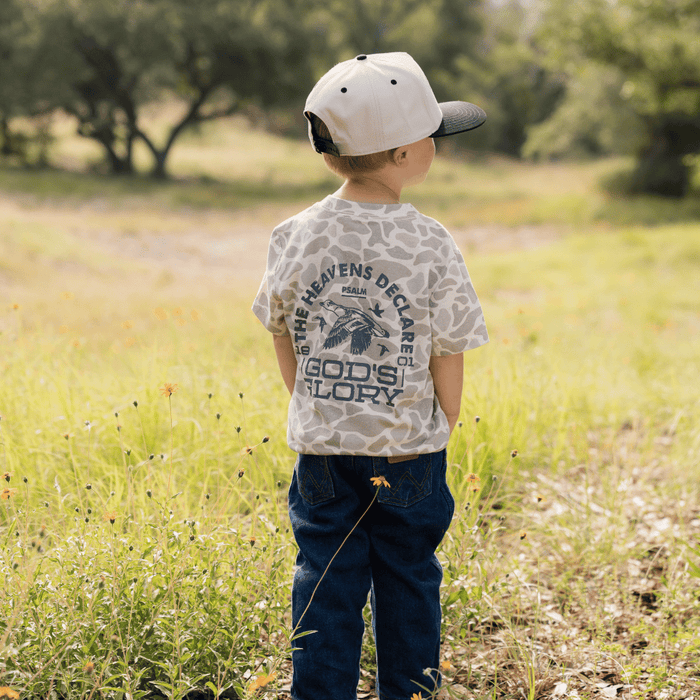 Youth Vintage Washed Tee - God's Glory - Classic Deer Camo