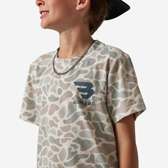 Youth Vintage Washed Tee - God's Glory - Classic Deer Camo