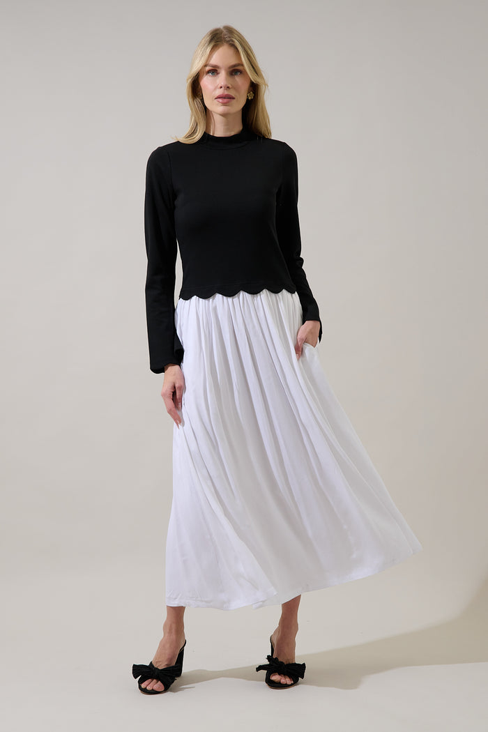 Zenie Color Block Midi Dress