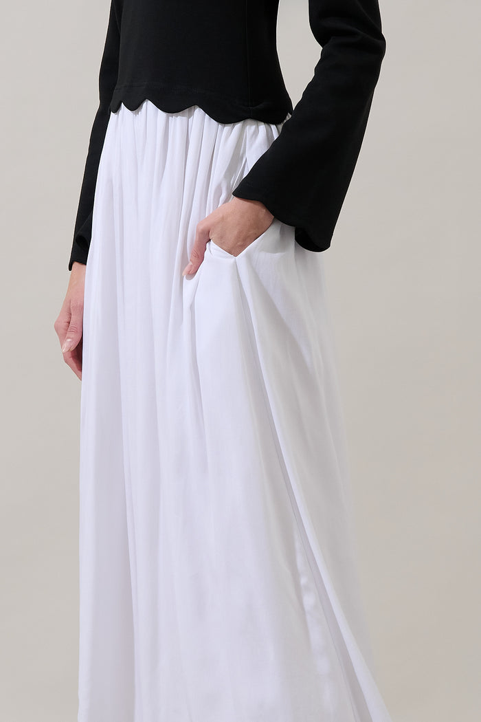 Zenie Color Block Midi Dress